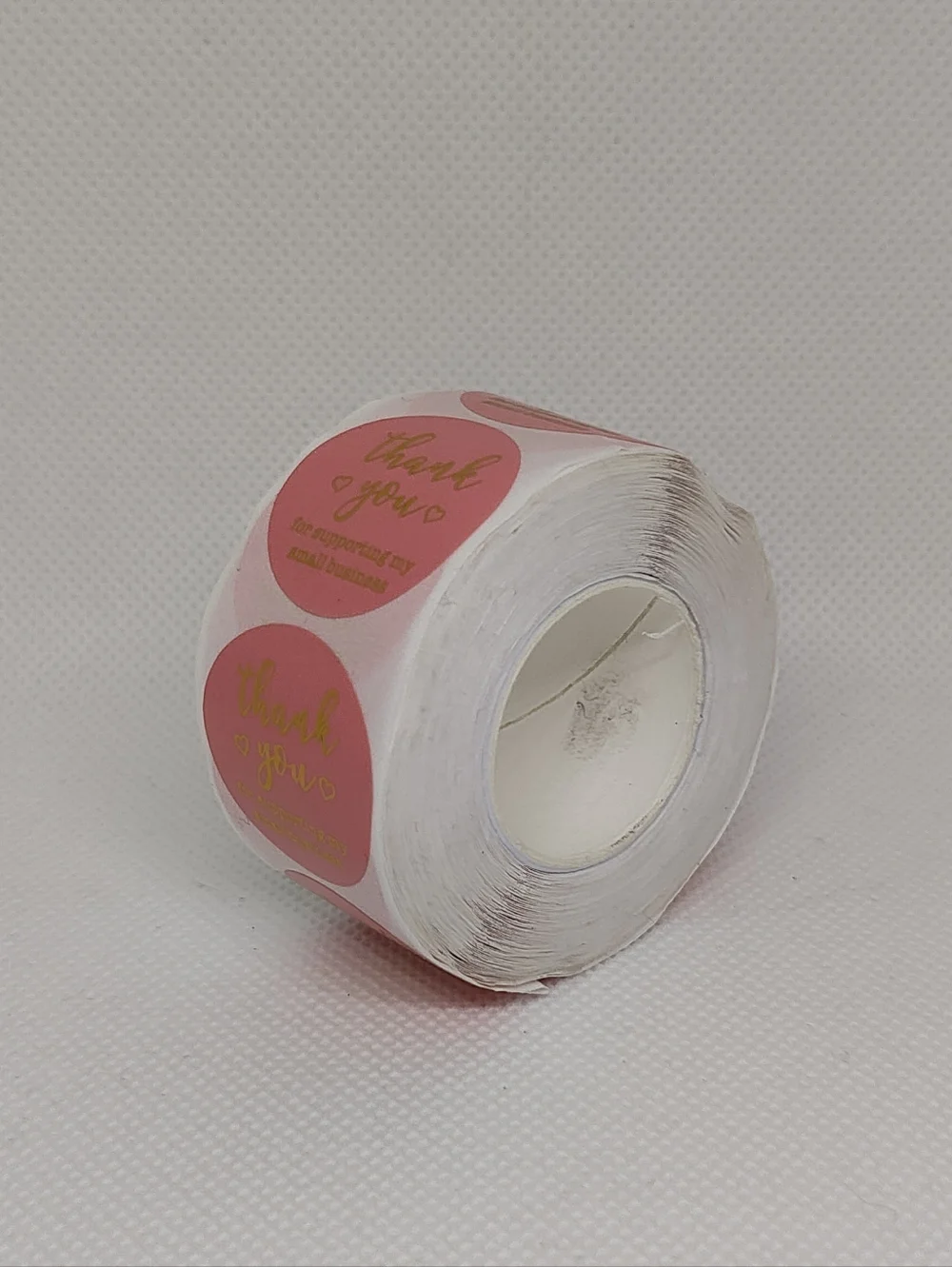 Source Unknown Pink Thank You Sticker Roll with Gold Text